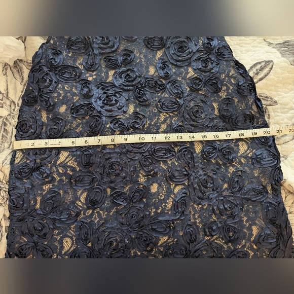 Jovani couture formal navy dress with a short train - Picture 8 of 8